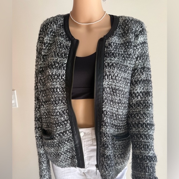 Joie Black and Gray Textured Knit Sweater - Picture 1 of 12
